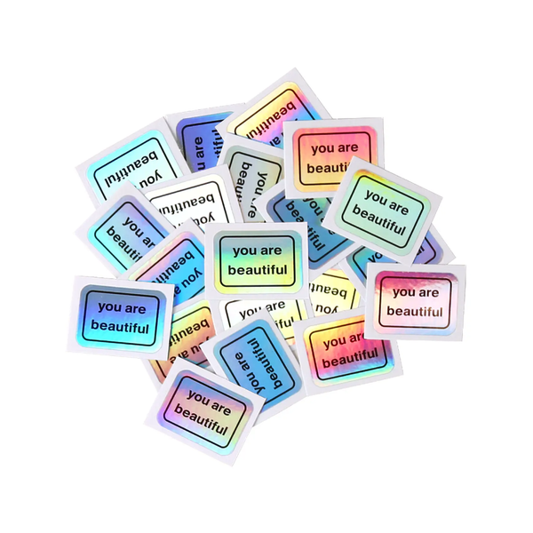 You Are Beautiful Ultra Mini Holographic Sticker - 20 Pack You Are Beautiful Impulse - Decorative Stickers