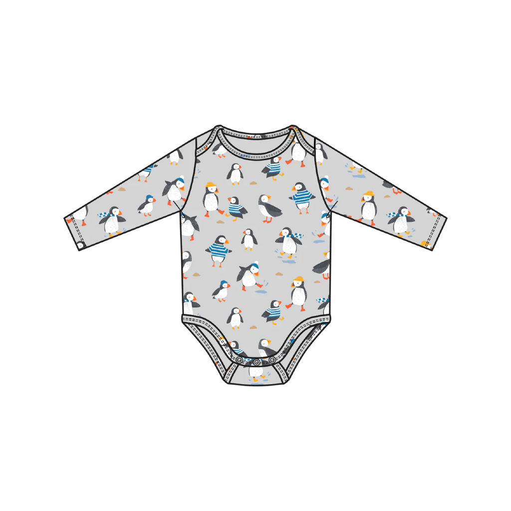 Long Sleeve Onesie Bodysuit - Puffins from Angel Dear – Urban General Store