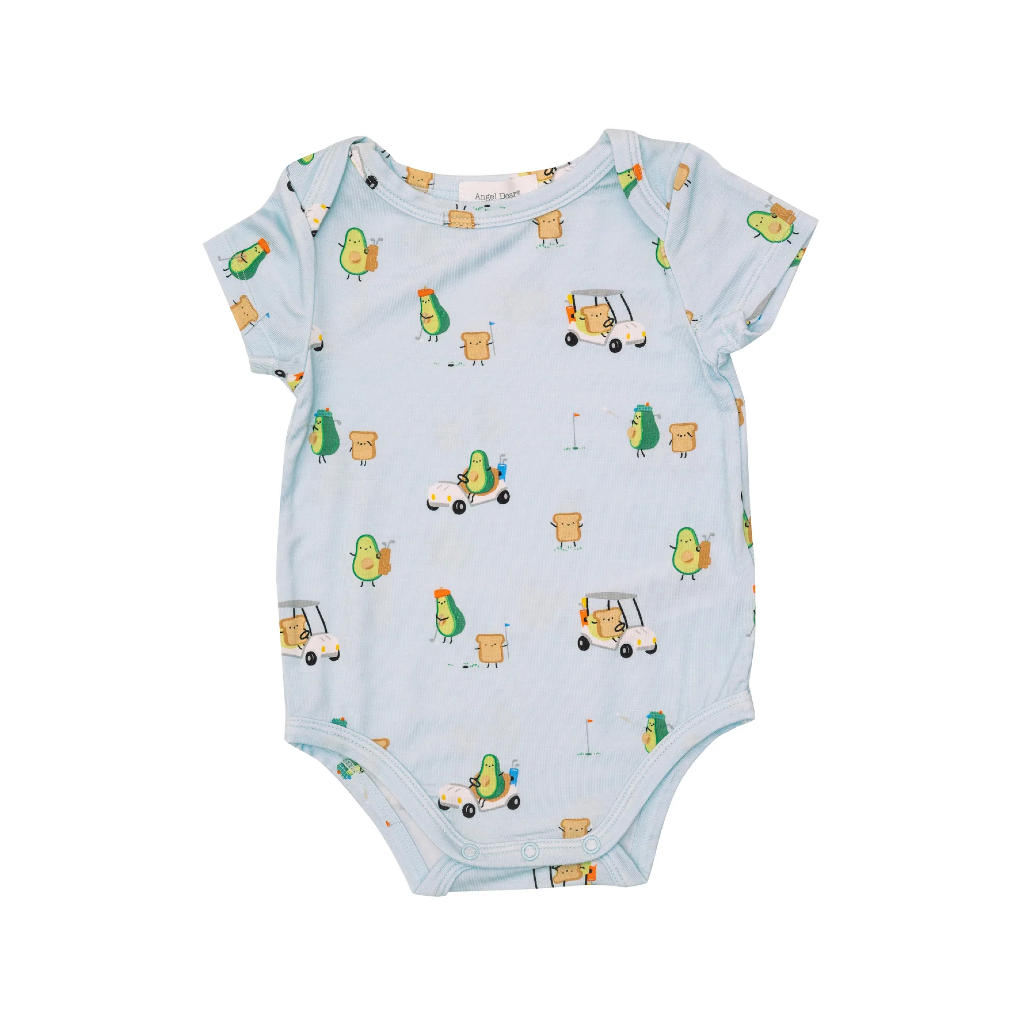 Short Sleeve Bodysuit Onesie - Golfind Avocados Angel Dear Apparel & Accessories - Clothing - Baby & Toddler - One-Pieces & Onesies