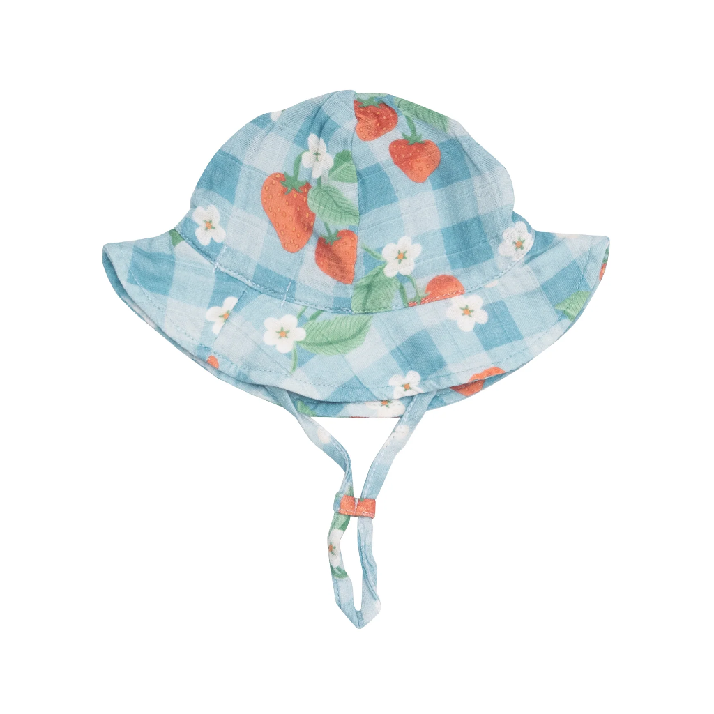 0-6M Sunhat - Youth - Strawberry Gingham Angel Dear Apparel & Accessories - Summer - Kids - Hats