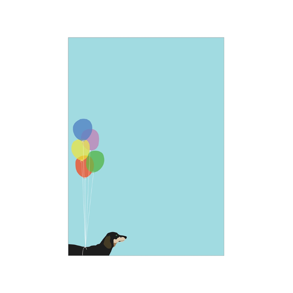 Dachshund With Balloons Notepad Apartment 2 Cards Books - Blank Notebooks & Journals - Notepads