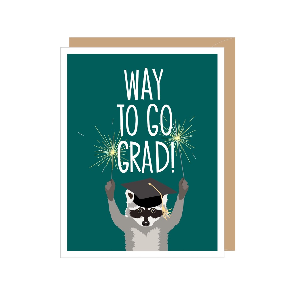 Raccoon With Sparklers Graduation Card Apartment 2 Cards Cards - Graduation