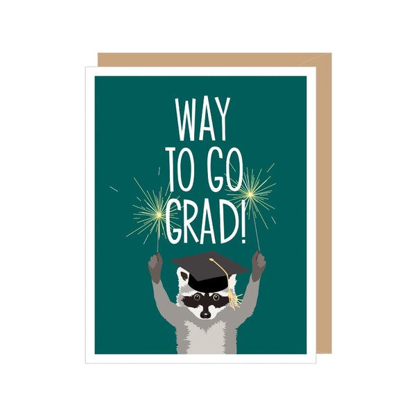 Raccoon With Sparklers Graduation Card Apartment 2 Cards Cards - Graduation