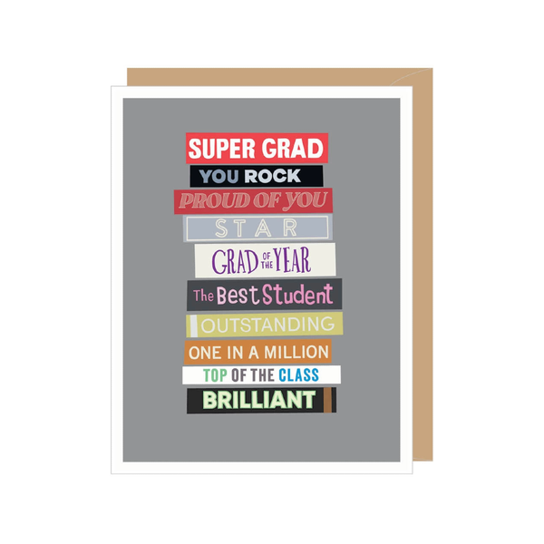 Stack Of Books Graduation Card Apartment 2 Cards Cards - Graduation