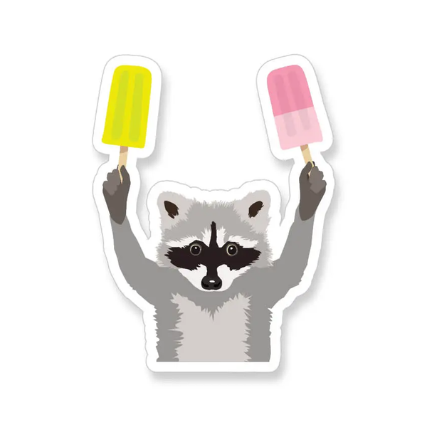 Raccoon With Paletas Sticker Apartment 2 Cards Impulse - Stickers
