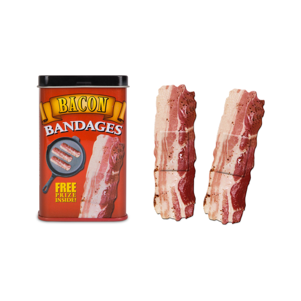 Bacon Strips Bandages Tin Archie McPhee Home - Bath & Body - Bandages & Band-Aids