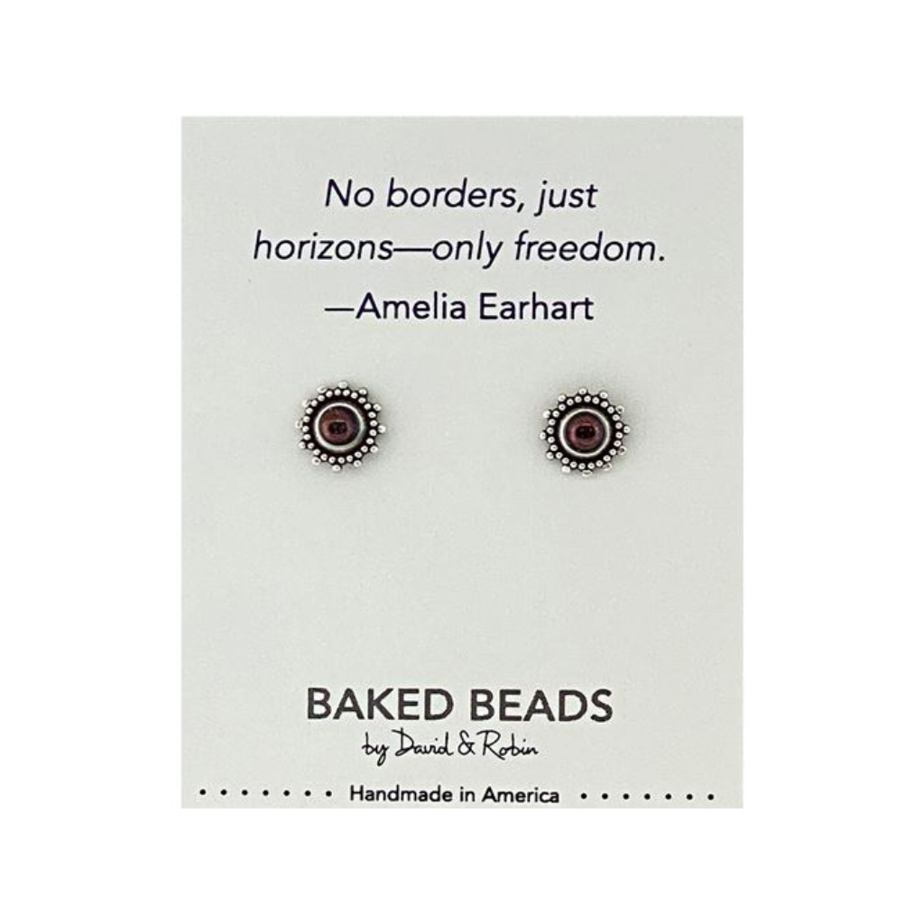 AMELIA EARHART Quotestone Post Earrings Baked Beads Jewelry - Earrings