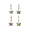Crystal Butterfly Earrings Baked Beads Jewelry - Earrings