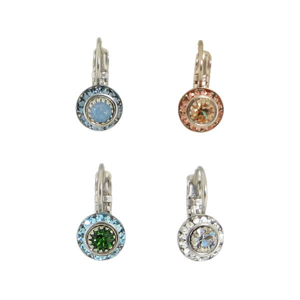 Crystal Disc Earrings Baked Beads Jewelry - Earrings