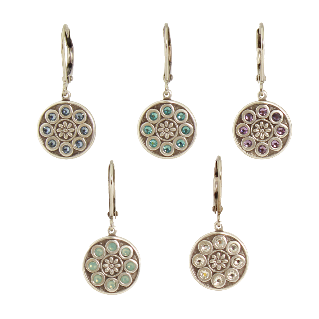 Crystal Mandala Earrings Baked Beads Jewelry - Earrings