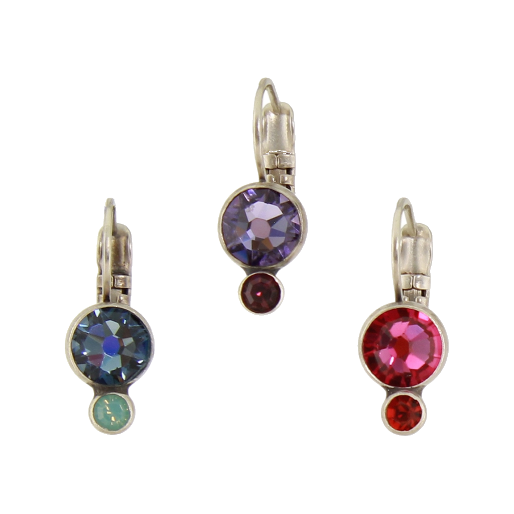 Crystal Rounds Earrings Baked Beads Jewelry - Earrings