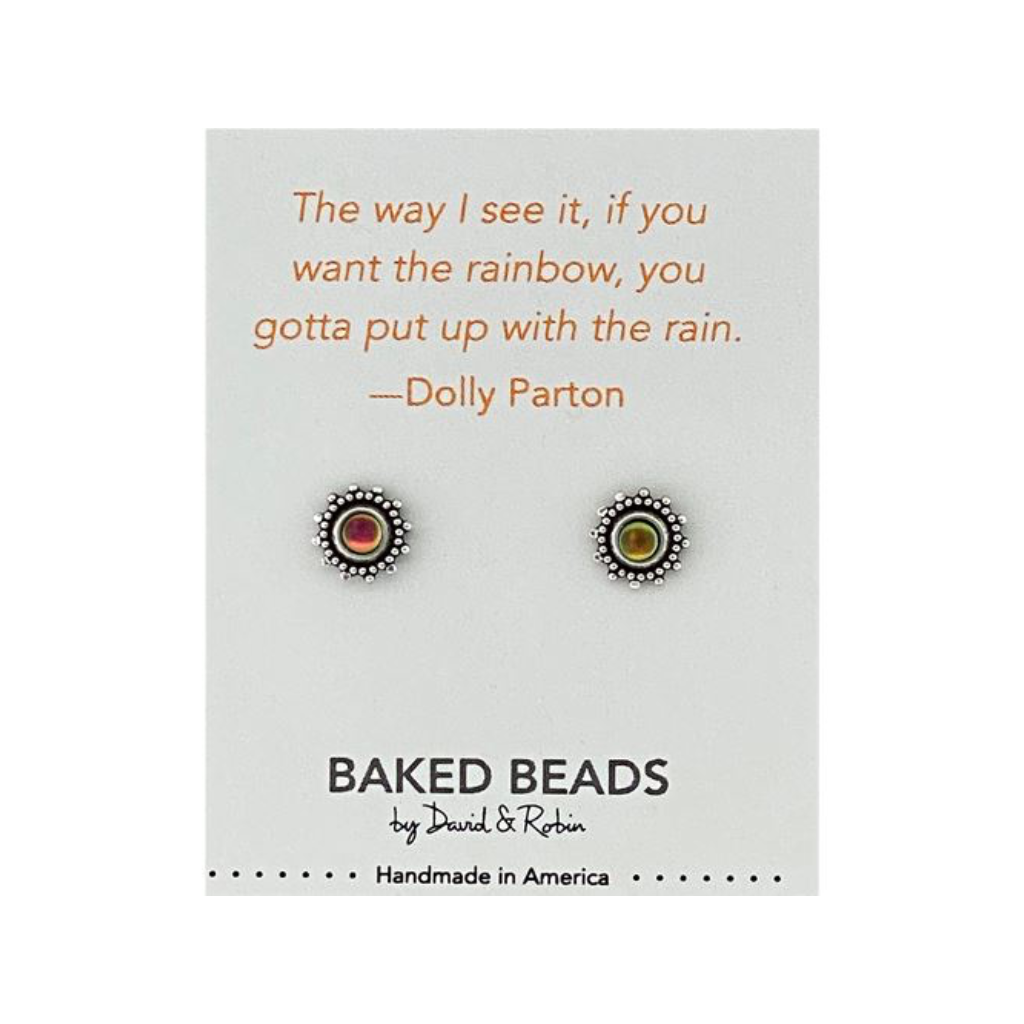 Quotestone Post Earrings Baked Beads Jewelry - Earrings