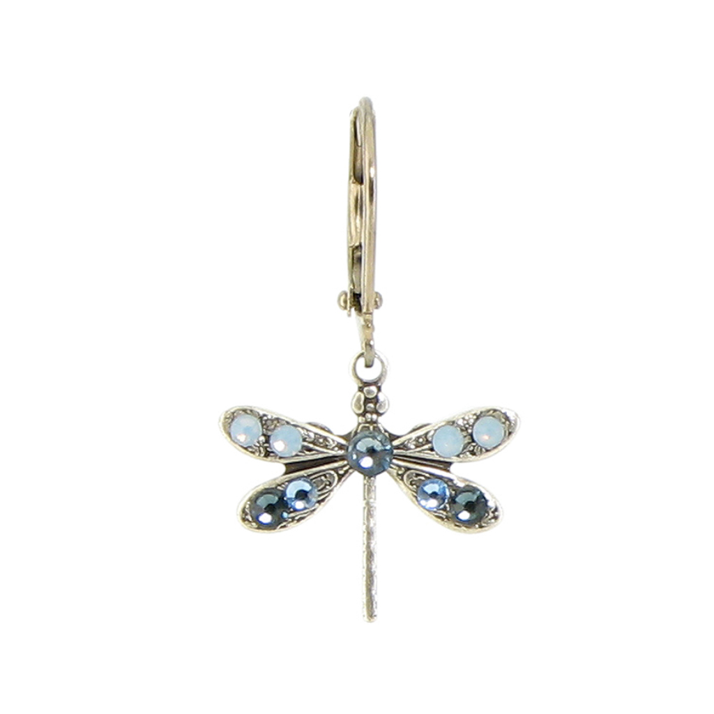E1033B Crystal Dragonfly Earrings Baked Beads Jewelry - Earrings