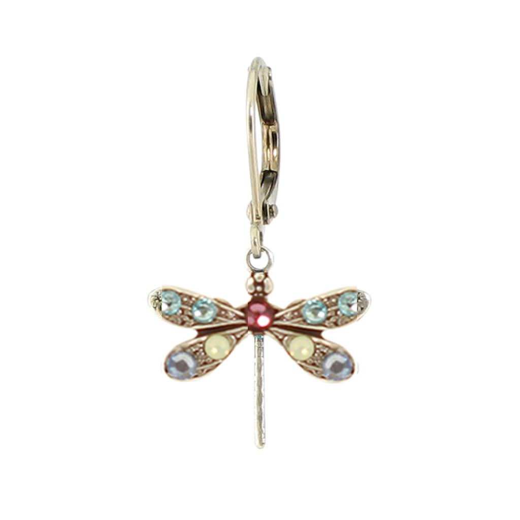 E1033K Crystal Dragonfly Earrings Baked Beads Jewelry - Earrings