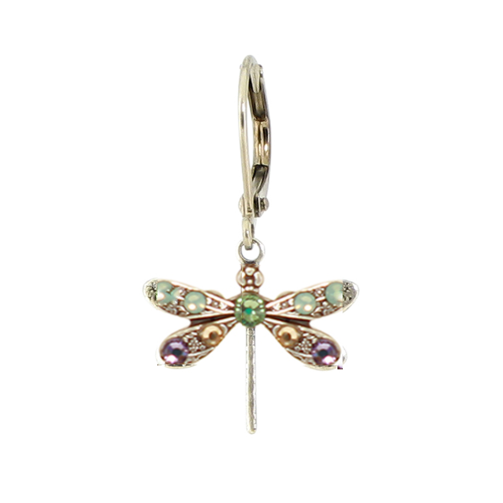 E1033M Crystal Dragonfly Earrings Baked Beads Jewelry - Earrings