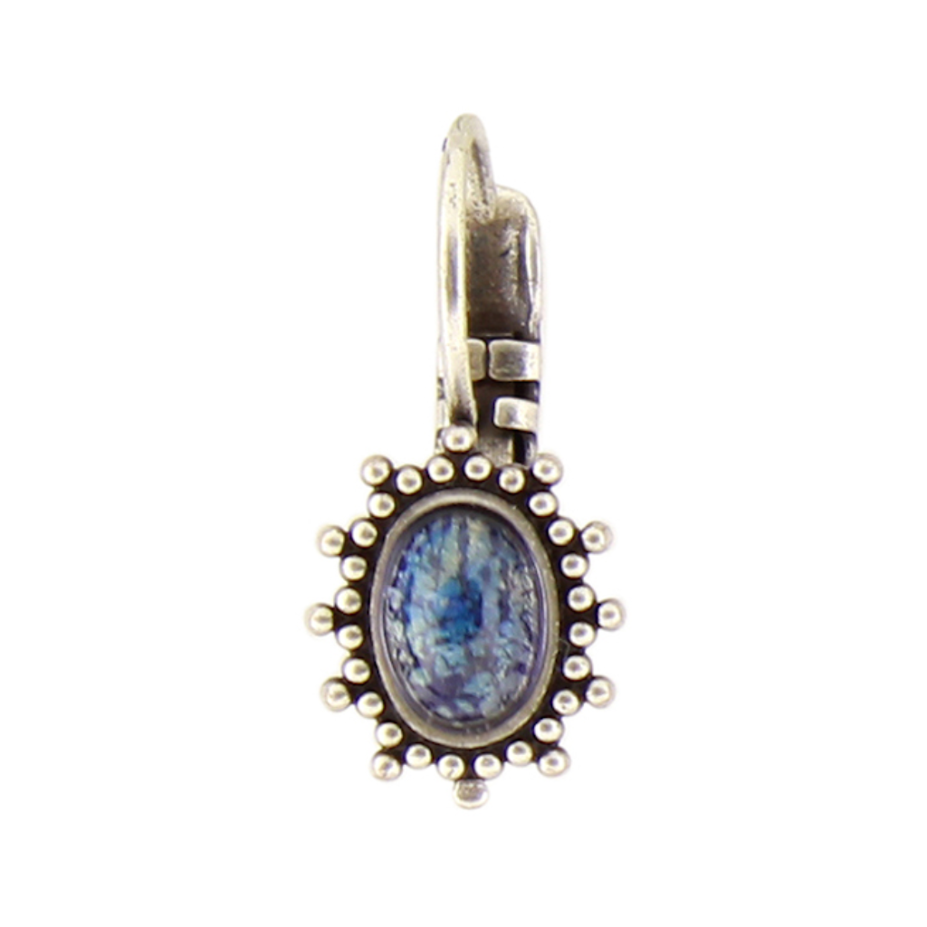 E1157B Granulated Oval Earrings Baked Beads Jewelry - Earrings