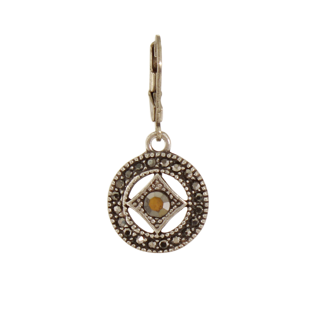 E1162J Diamond Crystal Hoop Earrings Baked Beads Jewelry - Earrings