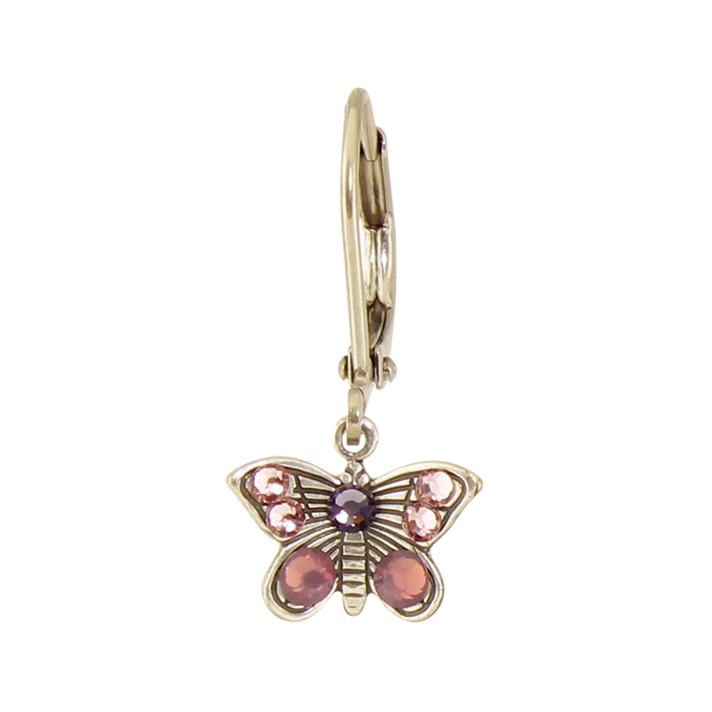 E1174F Crystal Butterfly Earrings Baked Beads Jewelry - Earrings