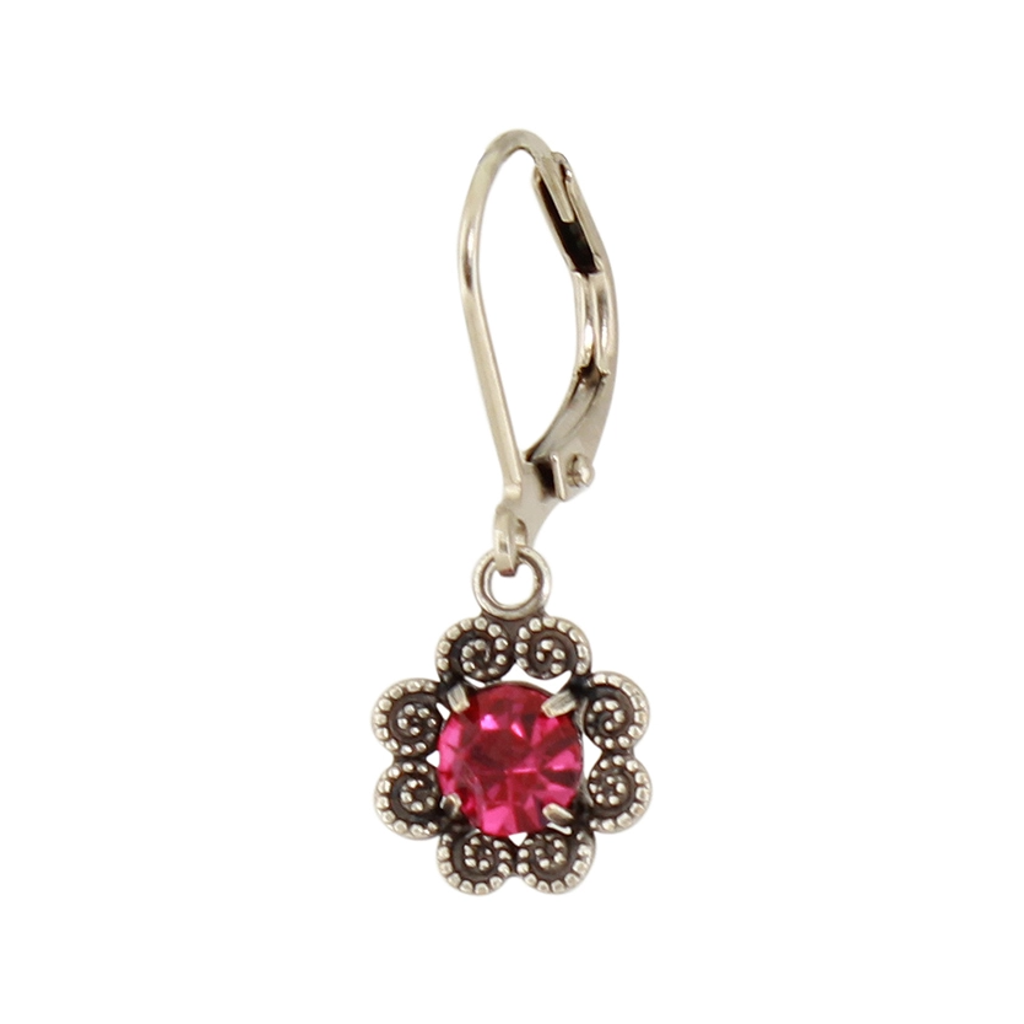 E1201H Filigree Flower Earrings Baked Beads Jewelry - Earrings
