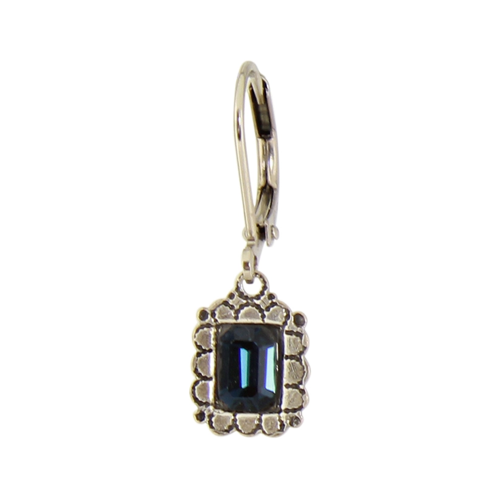 E1202B Crystal Rectangle Earrings Baked Beads Jewelry - Earrings