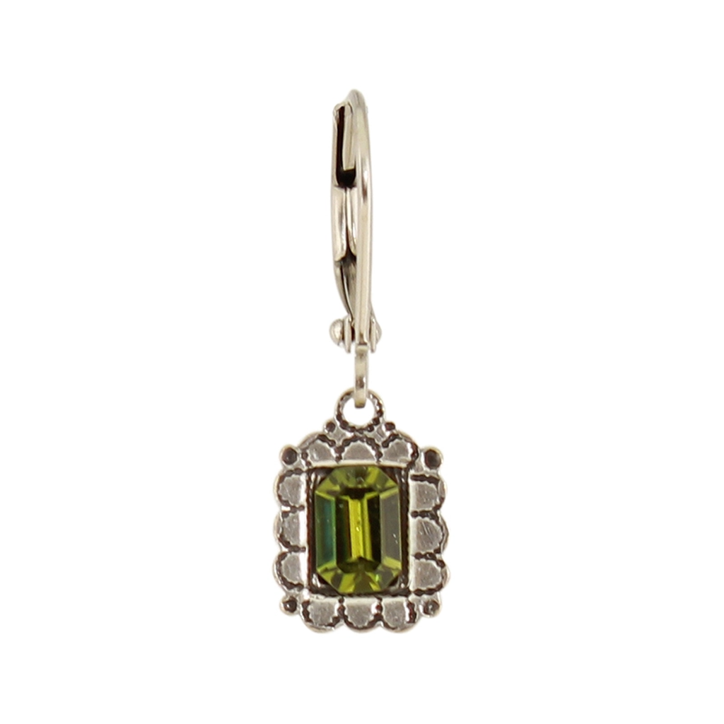 E1202V Crystal Rectangle Earrings Baked Beads Jewelry - Earrings