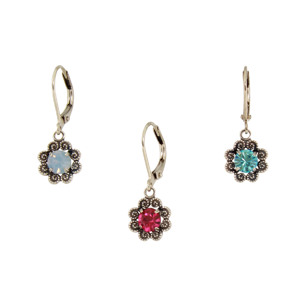 Filigree Flower Earrings Baked Beads Jewelry - Earrings