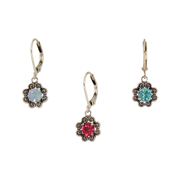 Filigree Flower Earrings Baked Beads Jewelry - Earrings