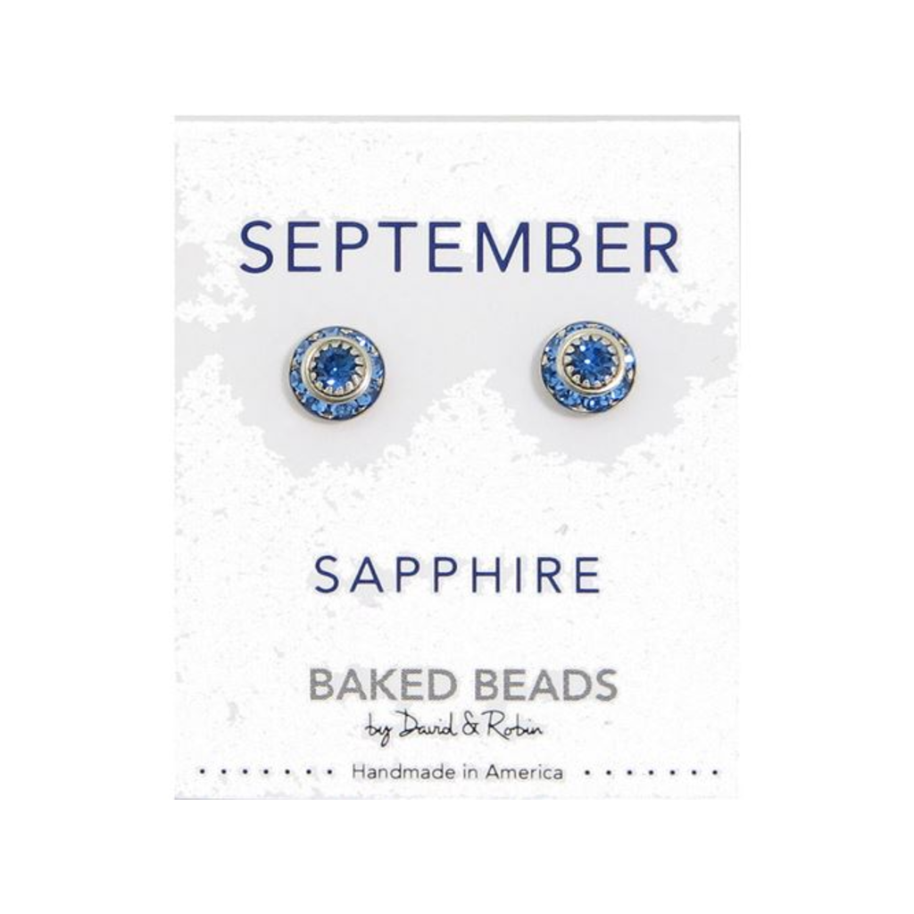 SEPTEMBER/SAPPHIRE BKD EARRING CRYSTAL DISC BIRTHSTONE Baked Beads Jewelry - Earrings