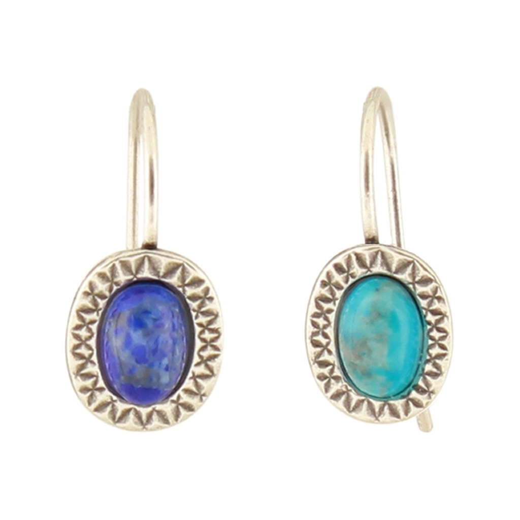 Textured Oval Earrings Baked Beads Jewelry - Earrings