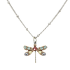 Crystal Dragonfly Necklace Baked Beads Jewelry - Necklaces
