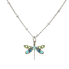 N1033D Crystal Dragonfly Necklace Baked Beads Jewelry - Necklaces