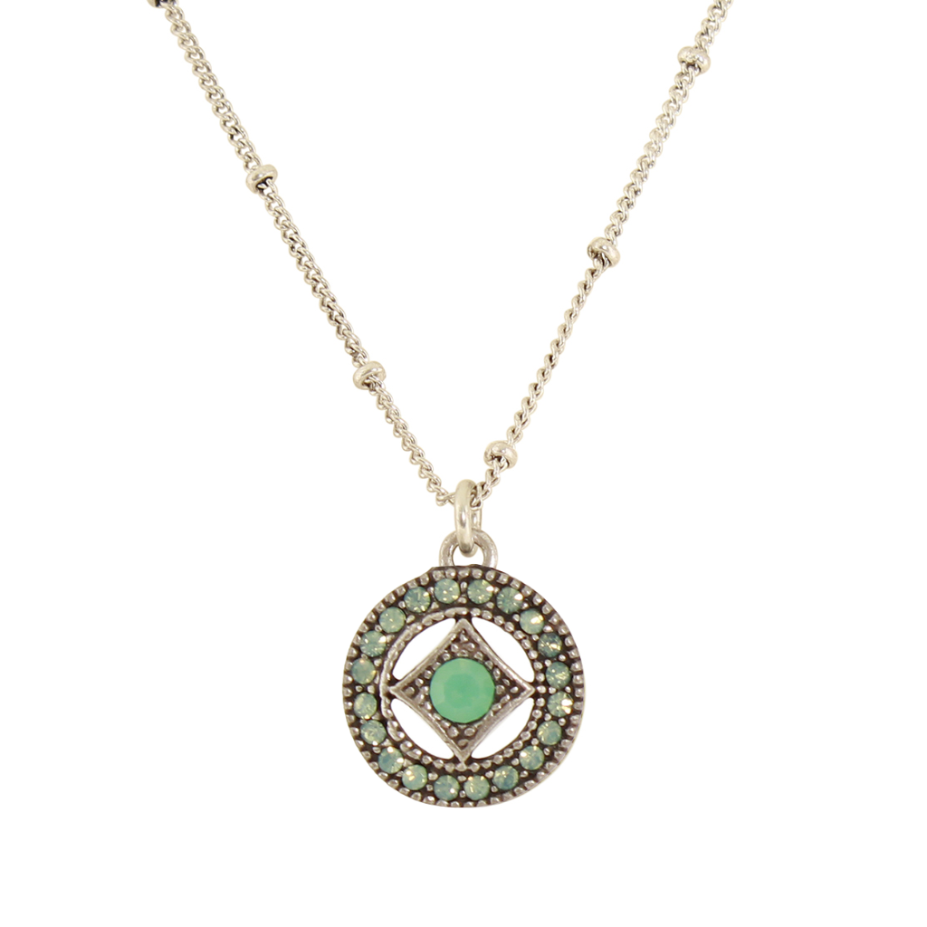 N1162G Diamond Crystal Hoop Necklaces Baked Beads Jewelry - Necklaces