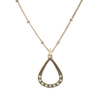N1163G Teardrop Crystal Hoop Necklaces Baked Beads Jewelry - Necklaces