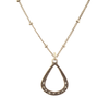 N1163J Teardrop Crystal Hoop Necklaces Baked Beads Jewelry - Necklaces