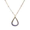 N1163P Teardrop Crystal Hoop Necklaces Baked Beads Jewelry - Necklaces