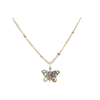 N1174K Crystal Butterfly Necklace Baked Beads Jewelry - Necklaces