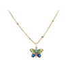 N1174Q Crystal Butterfly Necklace Baked Beads Jewelry - Necklaces