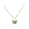 N1174V Crystal Butterfly Necklace Baked Beads Jewelry - Necklaces