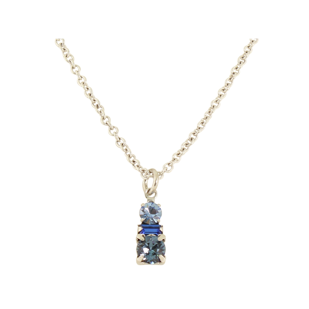 N1192B Triple Stacked Crystal Necklace Baked Beads Jewelry - Necklaces