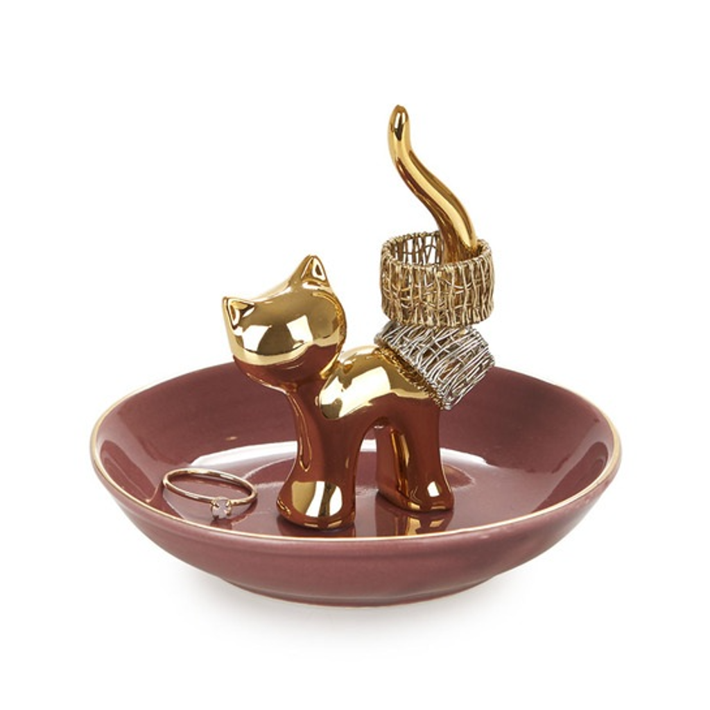 Gatto Cat Ring Holder Dish Balvi Home - Decorative Trays, Plates, & Bowls