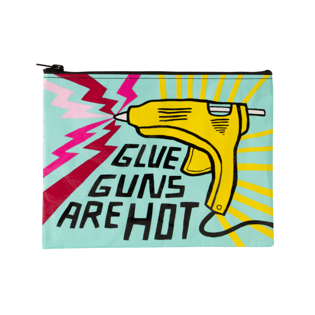 Glue Guns Are Hot Zipper Pouch Blue Q Apparel & Accessories - Bags - Pouches & Cases