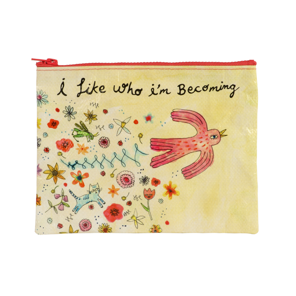 I Love Who I'm Becoming Zipper Pouch Blue Q Apparel & Accessories - Bags - Pouches & Cases
