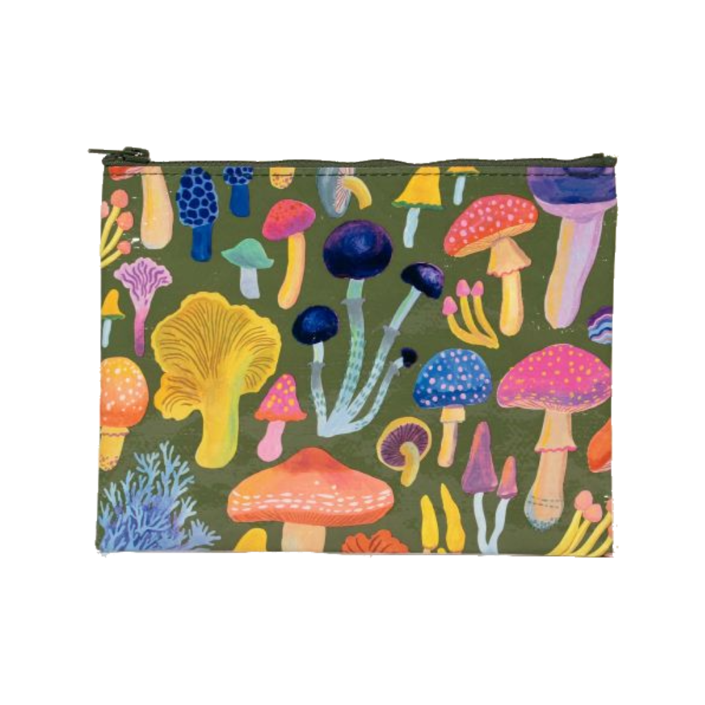 Mushrooms Zipper Pouch Blue Q Apparel & Accessories - Bags - Pouches & Cases