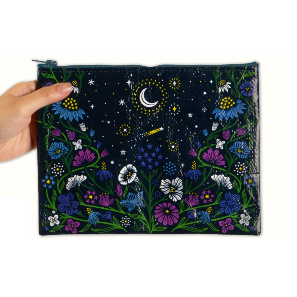 Starry Garden Zipper Pouch Blue Q Apparel & Accessories - Bags - Pouches & Cases
