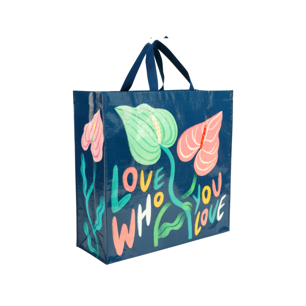 Love Who You Love Shopper Tote Bag Blue Q Apparel & Accessories - Bags - Reusable Shoppers & Tote Bags