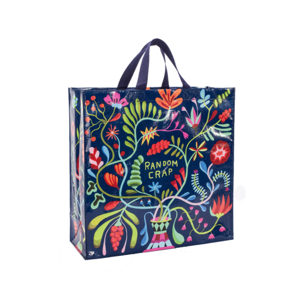 Random Crap Shopper Tote Bag Blue Q Apparel & Accessories - Bags - Reusable Shoppers & Tote Bags
