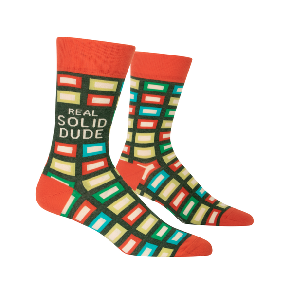 Real Solid Dude Crew Socks - Mens Blue Q Apparel & Accessories - Socks - Adult - Mens