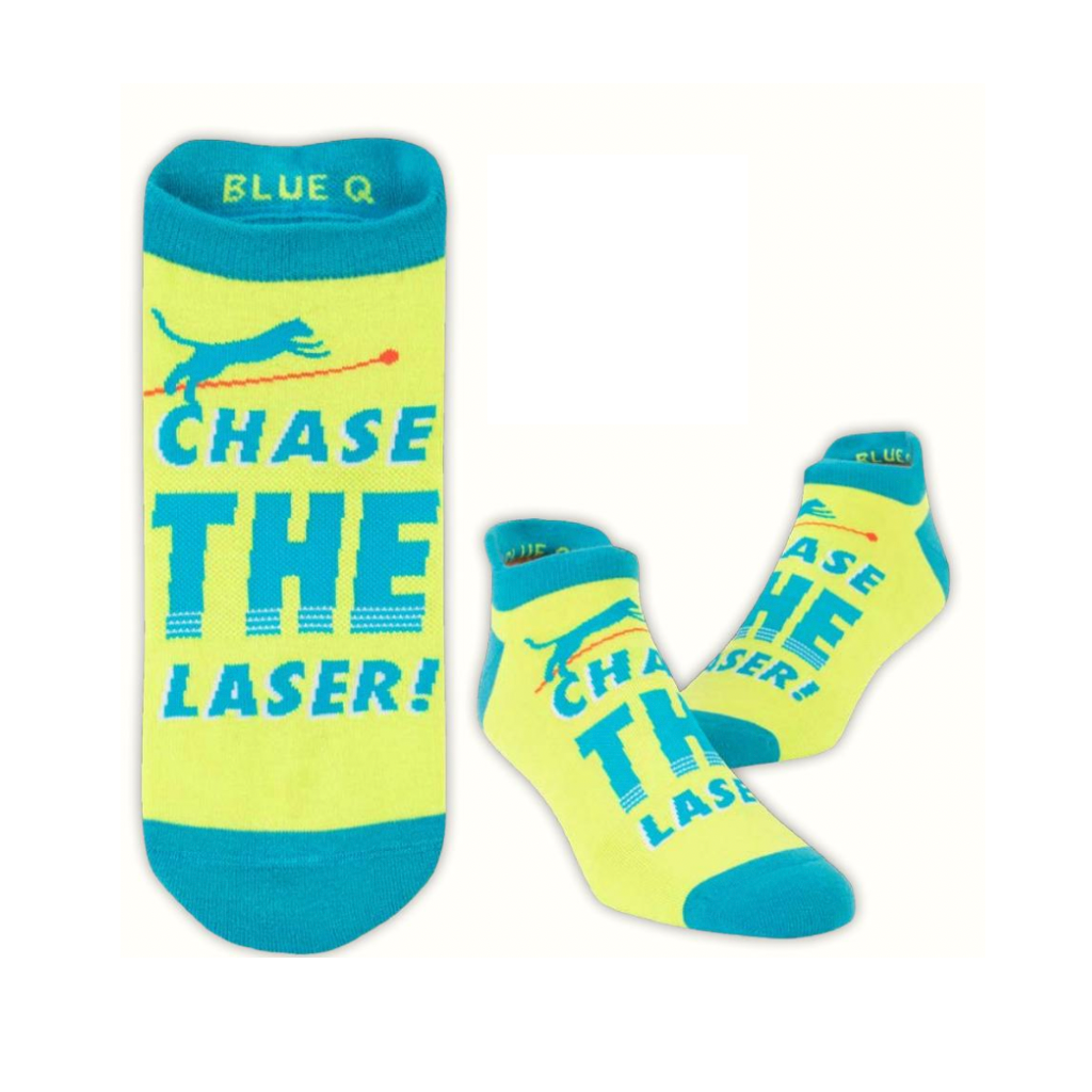 Chase The Laser Sneaker Socks - Unisex Blue Q Apparel & Accessories - Socks - Adult - Unisex