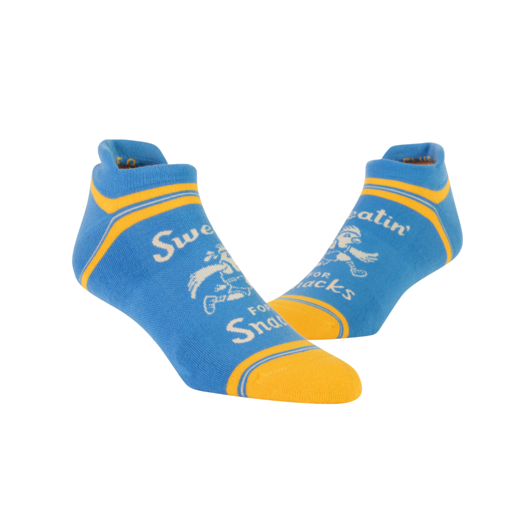 L/XL Sweatin' For Snacks Sneaker Socks - Unisex Blue Q Apparel & Accessories - Socks - Adult - Unisex