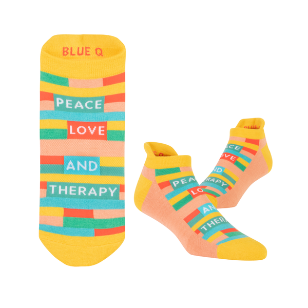 Peace Love And Therapy Sneaker Socks - Unisex Blue Q Apparel & Accessories - Socks - Adult - Unisex